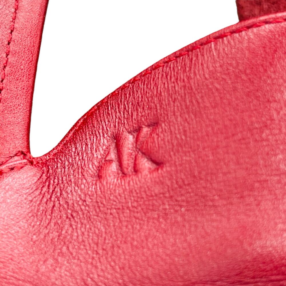 Anne Klein Red Flats Leather Square Toe Block Heel Comfort Loafter Sz 8.5 - Picture 3 of 13